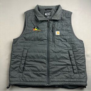 Carhartt Charcoal Quilted Jacket with Colorful Patch